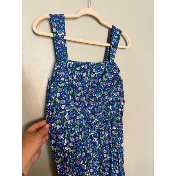 LOFT Blue Floral Midi Dress - Picture 5 of 7